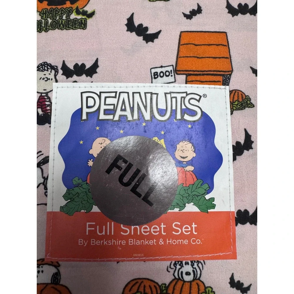 Peanuts Halloween Full Sheet Set Berkshire Snoopy Charlie Brown 4 Piece New